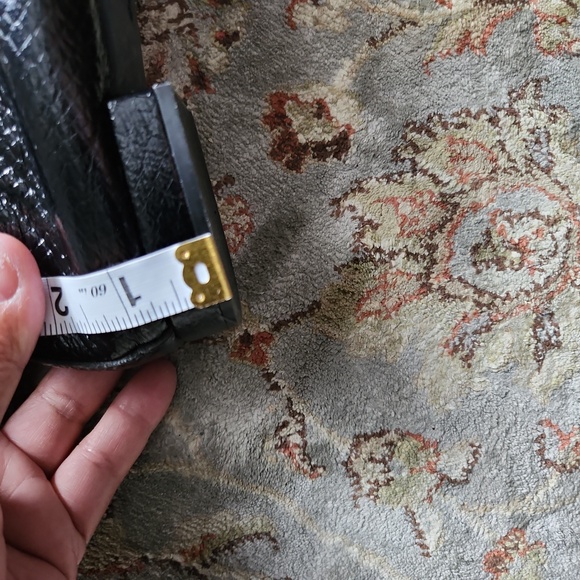 David Tate "Tamis" black snakeskin embossed bow accent flats - Picture 10 of 13